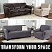 Home Fashion Designs Solid Twill Sofa Slipcover. One Piece Stretch Couch Cover. Strapless Arm Sofa Cover for Living Room. Brenna Collection Slipcover. (Sofa, Charcoal - Solid)