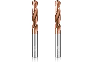 HOYUSK Solid Carbide 1/4" Drill Bits, Tungsten Carbide Drill Bit Set with TISIN Coated, Metal Drill Bit Set for Stainless Steel Hardened Steel Cast Iron Alloy Copper, 2 Pcs New