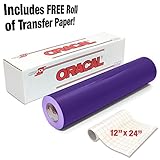 ORACAL Gloss Purple Adhesive Craft Vinyl for Cameo, Cricut & Silhouette Including Free Roll of VViViD Clear Transfer Paper (6ft x 12
