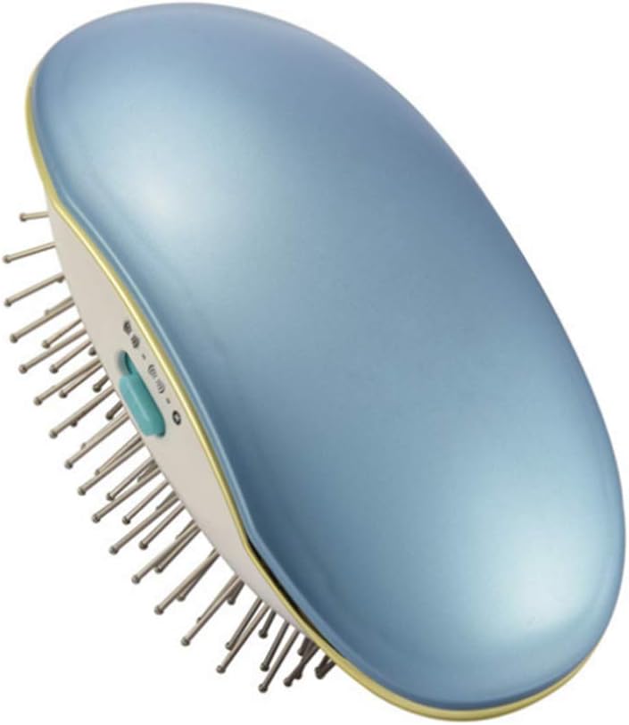 Women Portable Electric Ionic Hairbrush Massage Hair Comb Pink Blue (Blue)