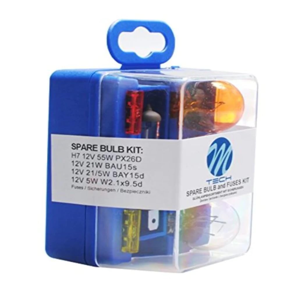 M-Tech H7 60/55W 12V Bulb Set/Replacement Bulbs with Fuses