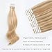 ABH AmazingBeauty Hair Pre-taped 50g 20pcs Real Remy Human Hair Highlights Tape-in Extensions Skin Weft, Invisible, Seamless, Dark Dirty Blonde with Platinum Ash Blonde P12-60, 20 Inch