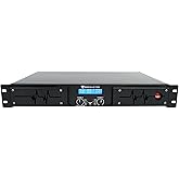 Rockville D12 5000W Peak/1400W RMS 2-Channel Class D Amplifier, LCD Display, Crossover Switch, Rack-Mountable, 4/8 Ohm Power Output, for DJs and Live Sound
