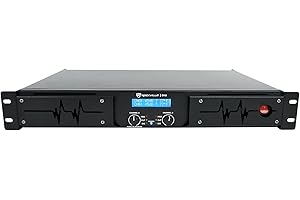 Rockville D12 5000W Peak/1400W RMS 2-Channel Class D Amplifier, LCD Display, Crossover Switch, Rack-Mountable, 4/8 Ohm Power Output, for DJs and Live Sound
