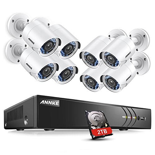 ANNKE CCTV Camera Systems 8+2 Channel 1080P H.264+ DVR and 8Ã—1080P FHD Weatherproof HD-TVI Bullet Cameras, 2TB Surveillance Hard Drive, Smart Search/Playback, Email Alert with Snapshots