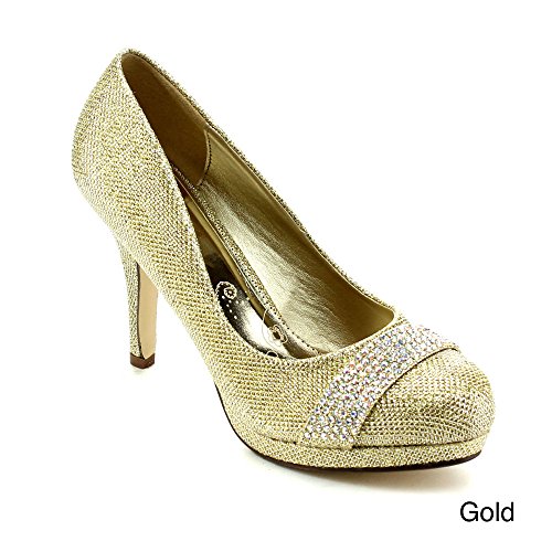 gold dress pumps
