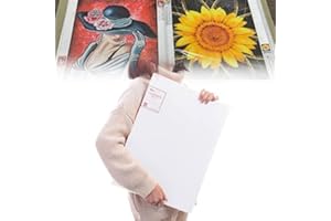 MOTEERLLU A3 30 Pags Diamond Painting Storage Book,Clear Pockets Art Plastic Sleeves Protectors,Large Portfolio Folder,Artwork Report Sheet Letter Storage, Binder for Artist,Photo Album Refill Pag