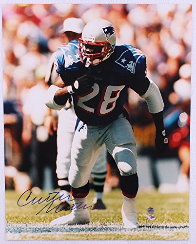 CURTIS MARTIN Signed Authentic Autograph 16x20 Photo Running w/ Patriots Alumni Hologram & COA