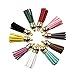 100PCS Multi-Colors Faux Suede Leather Tassel Craft Pendants with Gold Caps for Cellphone Straps, Jewelry Making, DIY Charms, Key Chain Accessory by CSPRING