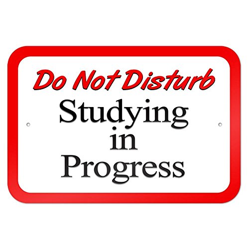 Do Not Disturb Studying in Progress 9"x 6" Metal Tin Sign