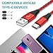 Fisiy USB Type C Cable, [2Pack/6.6ft] USB A 2.0 to USB C Fast Charging Charger Nylon Braided Compatible with Samsung Galaxy S10 S9 S8 Plus Note 9 8, LG V20 V30 G5 G6, Google Pixel, Moto Red