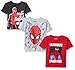Marvel Little Boys' 3-Pack T-Shirt, Black/Gray/Red, 4
