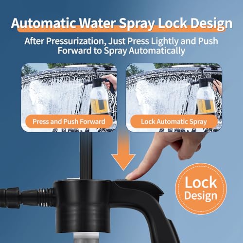Acouto Bomba Pulverizador de Espuma Bomba Pulverizador de Espuma Presión Manual Agua Manual Shampoo Auto 2 Modos Área de Pulverización Grande Espuma a Presión para Jardinería