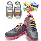 Homeout 1 Set(16pcs) No Tie Silicon Shoelaces - Colorful (Rainbow, 16pcs/Adults)