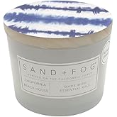 Sand + Fog Scented Candle - California Beach House – Additional Scents and Sizes – 100% Cotton Lead-Free Wick - Luxury Air Freshening Jar Candles - Perfect Home Decor – 12oz