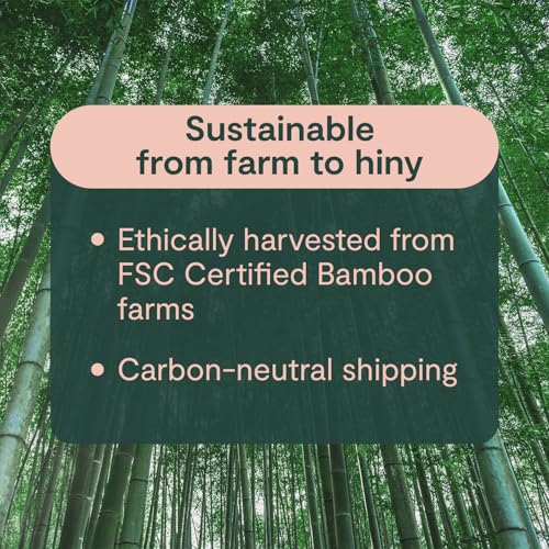 ecoHiny Premium & Soft Bamboo Toilet Paper | PFAS Free | 48 Mega Rolls, 3 ply & 350 Sheets | Non Toxic, FSC Certified, Septic Safe, BPA Free | Tree Free Toilet Tissue | Plastic Free Packaging