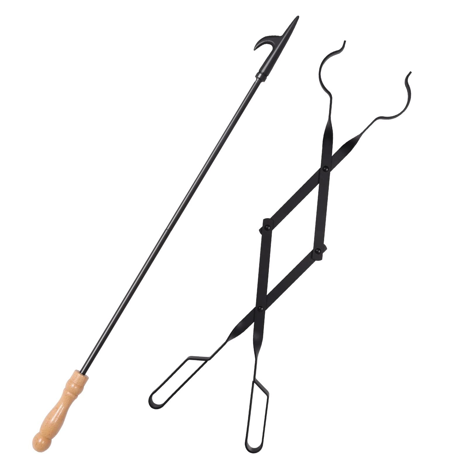 Uten Fireplace Tools Sets, Fire Poker, Fire Tongs, Fireplace Accessories, Fire Poker Set, Outdoor Camping Accessory, Fire Tool Kit for Fireplaces Wood Stoves Fire Pits Campfires — image 1