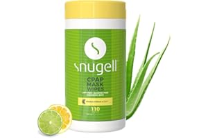 Snugell Citrus Scented CPAP Mask Wipes – 110 Count – 100% Soft Cotton, Lint-Free, Alcohol-Free – Skin-Safe Formula with Aloe 