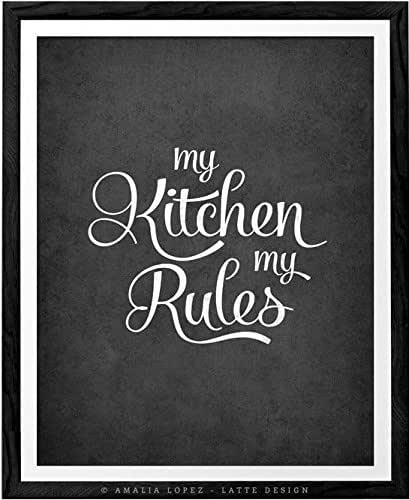 Amazon.com: My kitchen my rules. Kitchen print by Latte Design