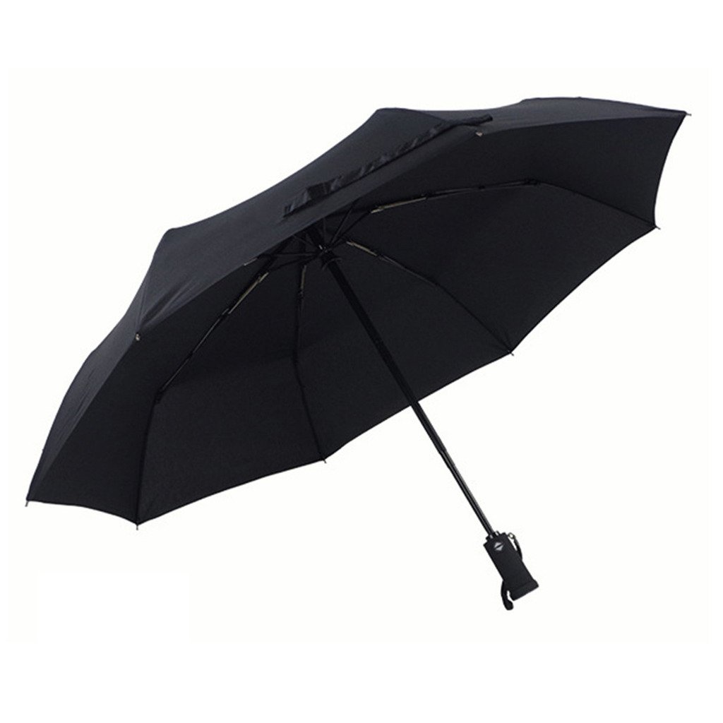 HMILYDYK LED Flashlight Umbrella Classic Black Automatic Folding Travel