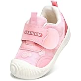 DEEKEY Toddler Boys Girls Tennis Shoes Unisex Kids Slip on Wide Barefoot Shoes Breathable First Walking Shoes Non Slip Lightweight Baby Sneakers Athletic Outdoor Running Shoe with Hook and Loops