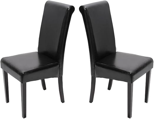 Mendler 2x Esszimmerstuhl Stuhl Kuchenstuhl Novara Ii Leder Schwarz Dunkle Beine Amazon De Kuche Haushalt