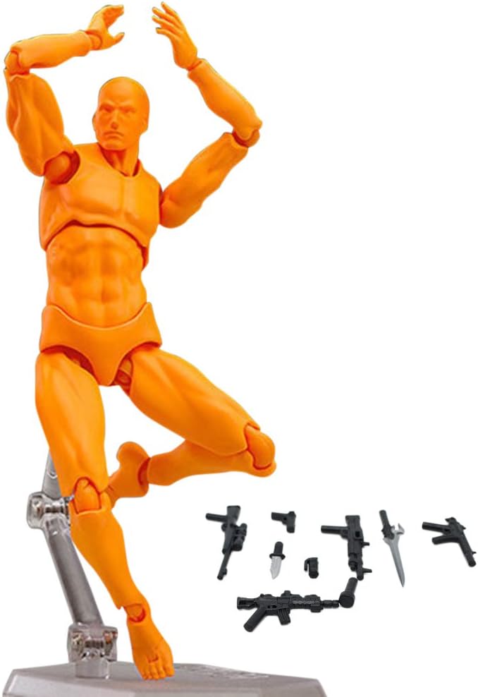 Starall Action Figure Model, Human Mannequin 2.0 Body Kun Doll Body-Chan Man/Woman Action Figure DX Set with Accessories Kit, Perfect for Drawing, Sketching, Painting