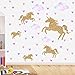 Watercolour Unicorn Wall Stickers Kids Wall Decals Peel and Stick Removable Wall Decor for Kids Nursery Bedroom Living Room(Cloud Unicorn)