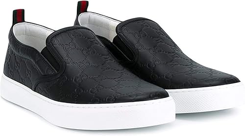 Amazon Gucci グッチ メンズ Gg柄 シグネチャー グッチシマ カーフレザー スリッポン スニーカー Cwce0 1174 Gucciプレゼントリボン付きケース付 ブラック 26cm シューズ バッグ