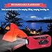 Tiemahun Solar/Hand Cranked Emergency Dynamo Powered AM/FM/NOAA Radio LED Flashlight Lantern 2000mAh Power Bank with Earphone Jack & Battery Power Indicator (Red)