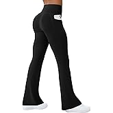 COPYLEAF Womens Yoga Pants with Pockets High Waisted Flare Leggings Bell Bottom Yoga Dress Pants Seamless Bootcut Pants