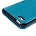 iPhone SE Case, iPhone 5S Wallet Case, iPhone 5 Case for Women,Mavis's Diary Elegant Blue Wallet Flip Case Embossed Clover PU Leather with Card Holders Wrist Strap [ Stand Feature ] for iPhone SE/5S/5