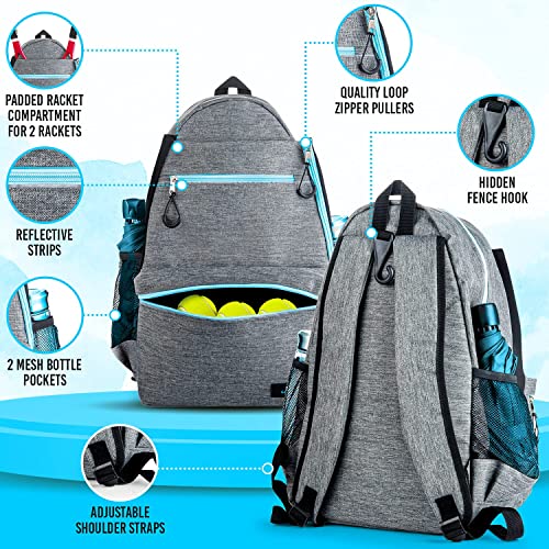 Limitless Sports Tennis Backpack with Shoe Compartment, Vented Bag for