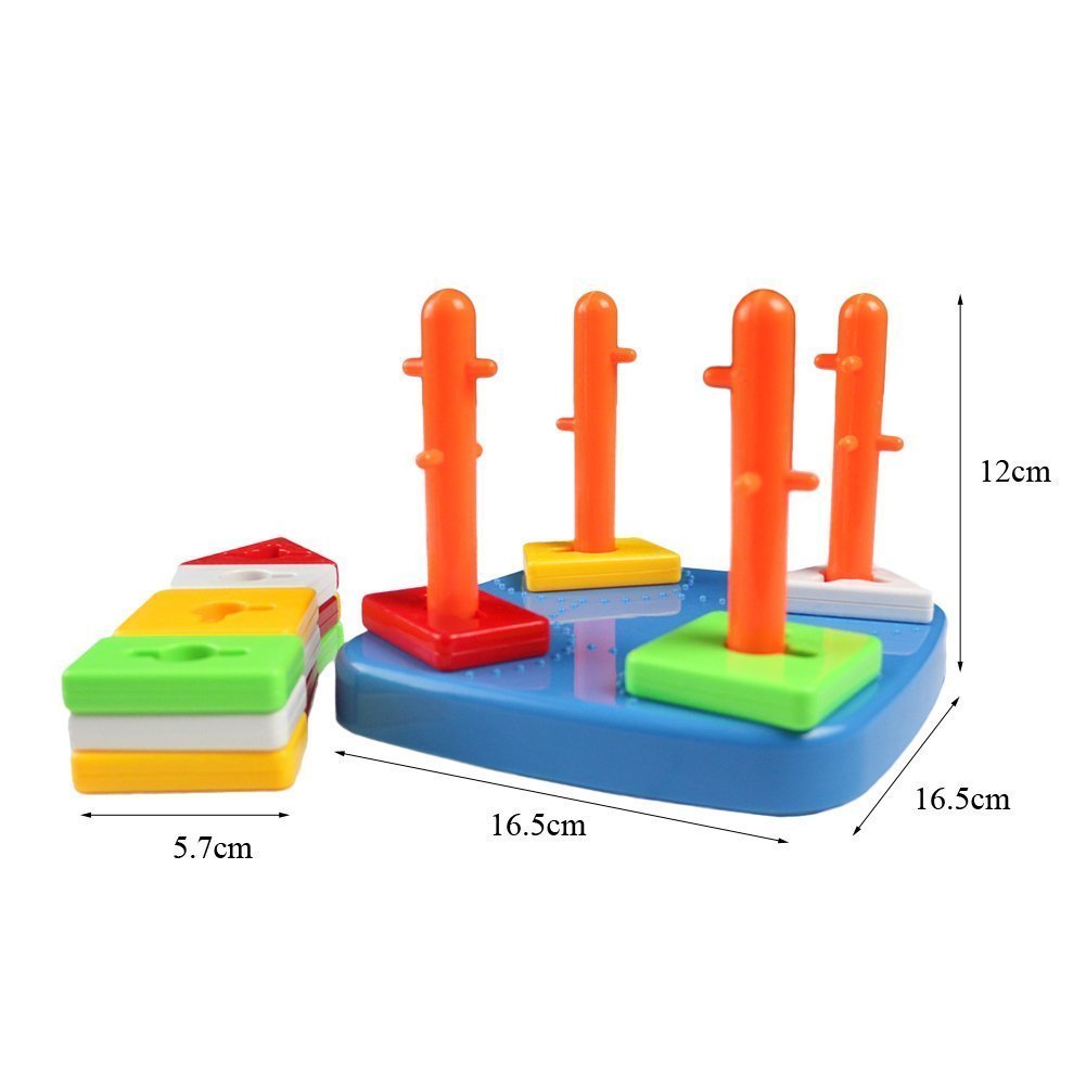 Educational Kids Toys Sorter Stacker Color Piece Column Puzzle Stacking Early Learning Colors Shapes for Children Christmas Gifts
