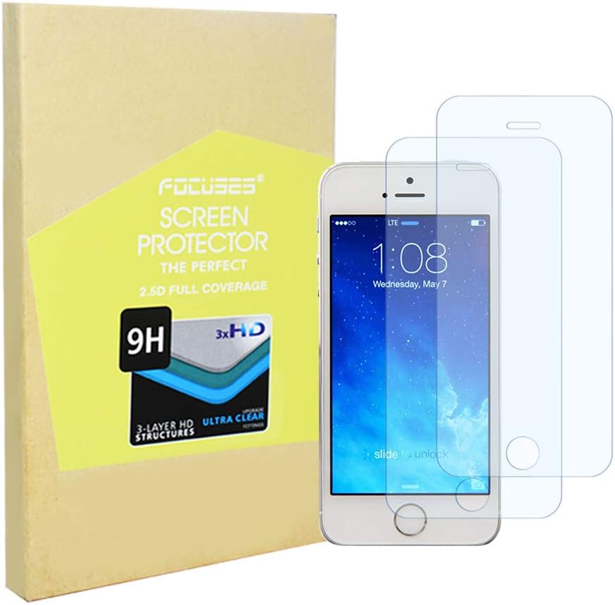 Screen Protector Japan Tempered Glass iPhone 5s 5c 5 se[Anti Blue Light] Anti-Glare Screen Film Shield Cover Saver iPhone 5s/5c/5/se[2pack] 2.5d Round Edge/Full Coverage/Case Friendly/Focuses