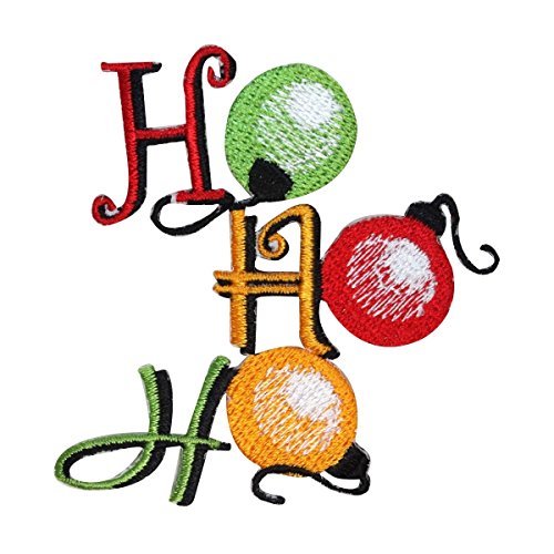 ID 8176B Ho Ho Ho Christmas Tree Ornaments Patch Embroidered Iron On Applique