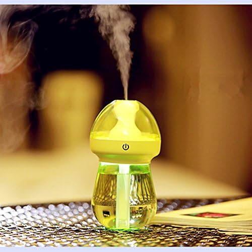 Walkas 240ml Mini Portable LED Night Light Cool Mist Humidifier with Timed Auto Shutdown for Office Home (Milk bottle)