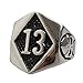 PAURO Men's Stainless Steel No. 13 Evil Skull Motorcycle Biker Ring Silver Size 8