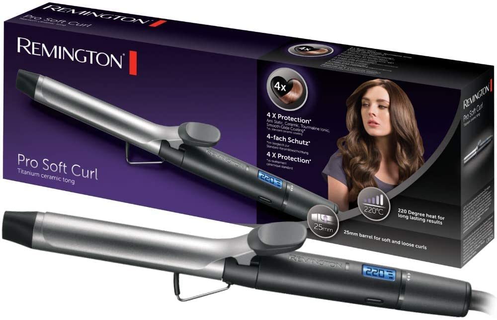 Remington Pro Soft Curl Curl Curling Iron 25 mm for Soft Natural Curls 4x Protection