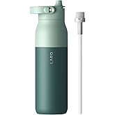 LARQ Bottle Swig Top 23oz - Insulated Stainless Steel Water Bottle With Built-In Silicone Handle | BPA Free | Reusable Water Bottle for Sports, Gym, and Travel, Eucalyptus Green