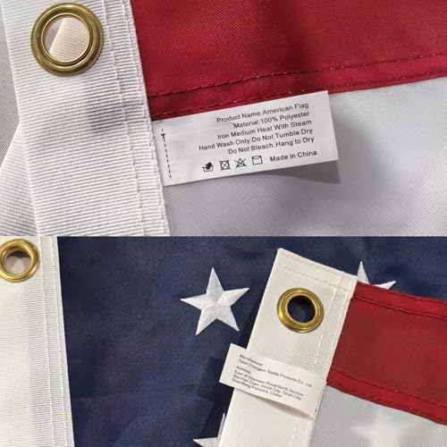 DERJLY American Flag 3x5 Ft Outdoor: All Weather High Wind US Flag Duty Heavy Tearproof Spun Polyester Sided Embroidered Star Brass Grommets Waterproof Tough
