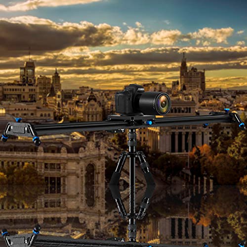GVM Motorized Camera Slider, 31" Aluminum Alloy Track Dolly Rail Camera Slider with Tracking Shooting, 120 Degree Panoramic Shooting and Time-Lapse Photography for Most DSLR Cameras