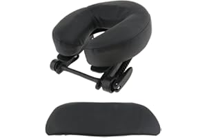 Baoblaze Pack of 3, Massage Table Headrest Replacement Adjustable & Face Cradle Cushion & Arm Rest Sling Pad for SPA, Body Beauty - Black