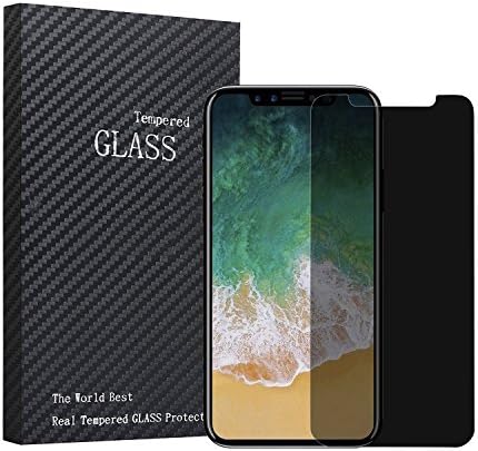 Senhuang iPhone X Privacy Screen Protector, iPhone 10 2.5D 9H 2-way Anti-Spy Tempered Glass Screen Protector.