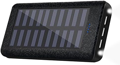 Solar charger 24000mah HuaF Portable Battery Pack Phone Charger 3 USB Ports(1A+2A+2A) Backup Battery For iPhone iPad Samsung HTC Cellphones Tablet And More