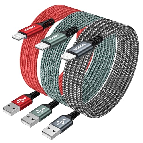 Cable iphone [2m/Lot de 3] Certifié MFi Cable lightning USB Charge