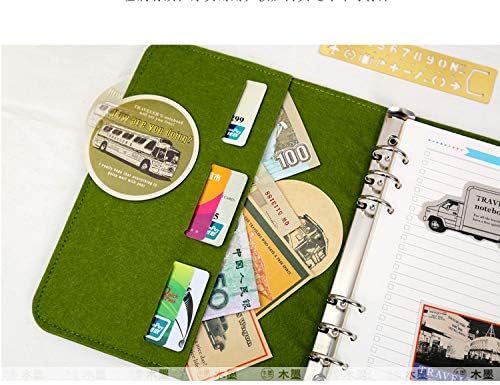 A6/ A5 6-Holes Felt Cover Round Ring View Binder File Folder for Loose Leaf Sheet Protectors/Binder Cover Protector, Marigold, A5 Combo - Image 5