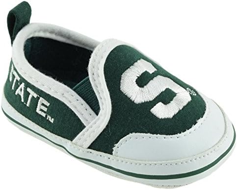NCAA (Team) Premium Baby Soft Sole Comfortable Shoe featuring Easy on and off tab, Green,Small = 0-3 Months
