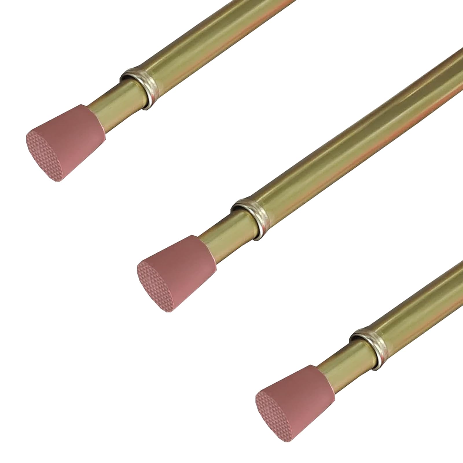Photo 1 of Kowibcl Regular Duty Lightweight Tension Rod 7/16" Diameter Adjusts from 18-28 Inches Brass Finish (3PCS)