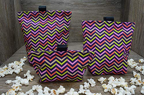 Reusable Food Storage Bags // Set of Three // Snack, Sandwich, Quart // Zig Zag Fun